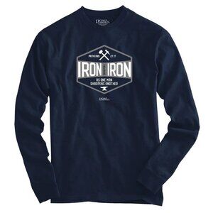 NWT Light Source Mens Long Sleeve T-Shirt Iron‎ Crest in Navy Size large